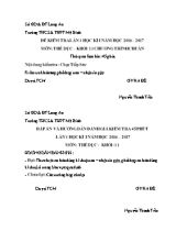 Bộ đề kiểm tra một tiết Thể dục lớp 11 - Năm học 2016-2017 - Trường THPT Mỹ Bình